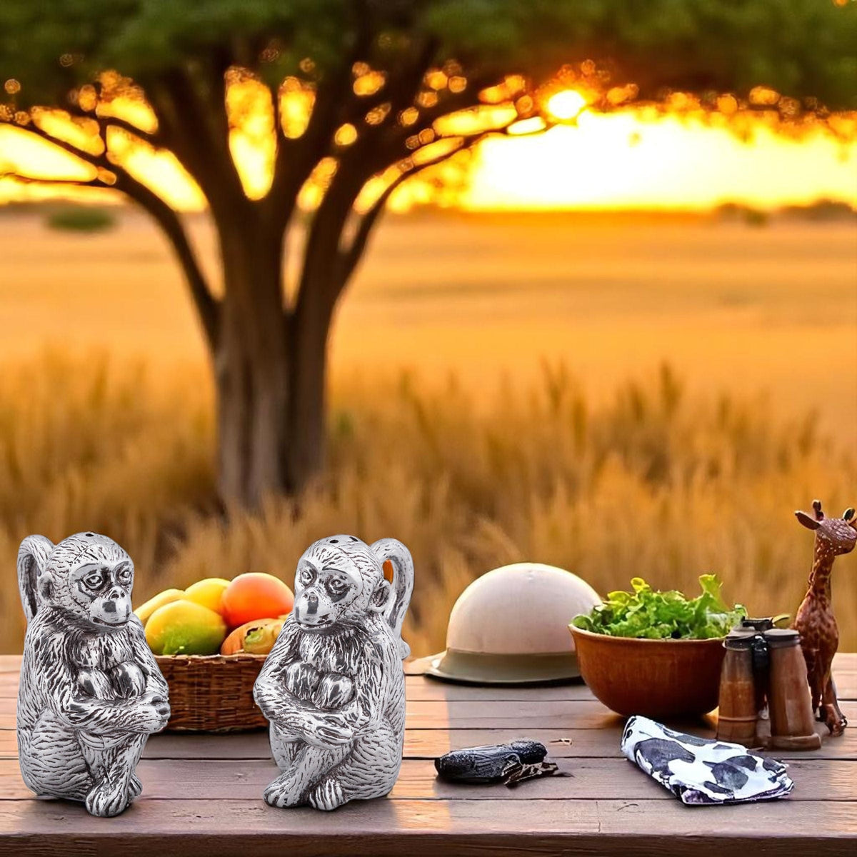 Arthur Court Safari Monkey Salt and Pepper