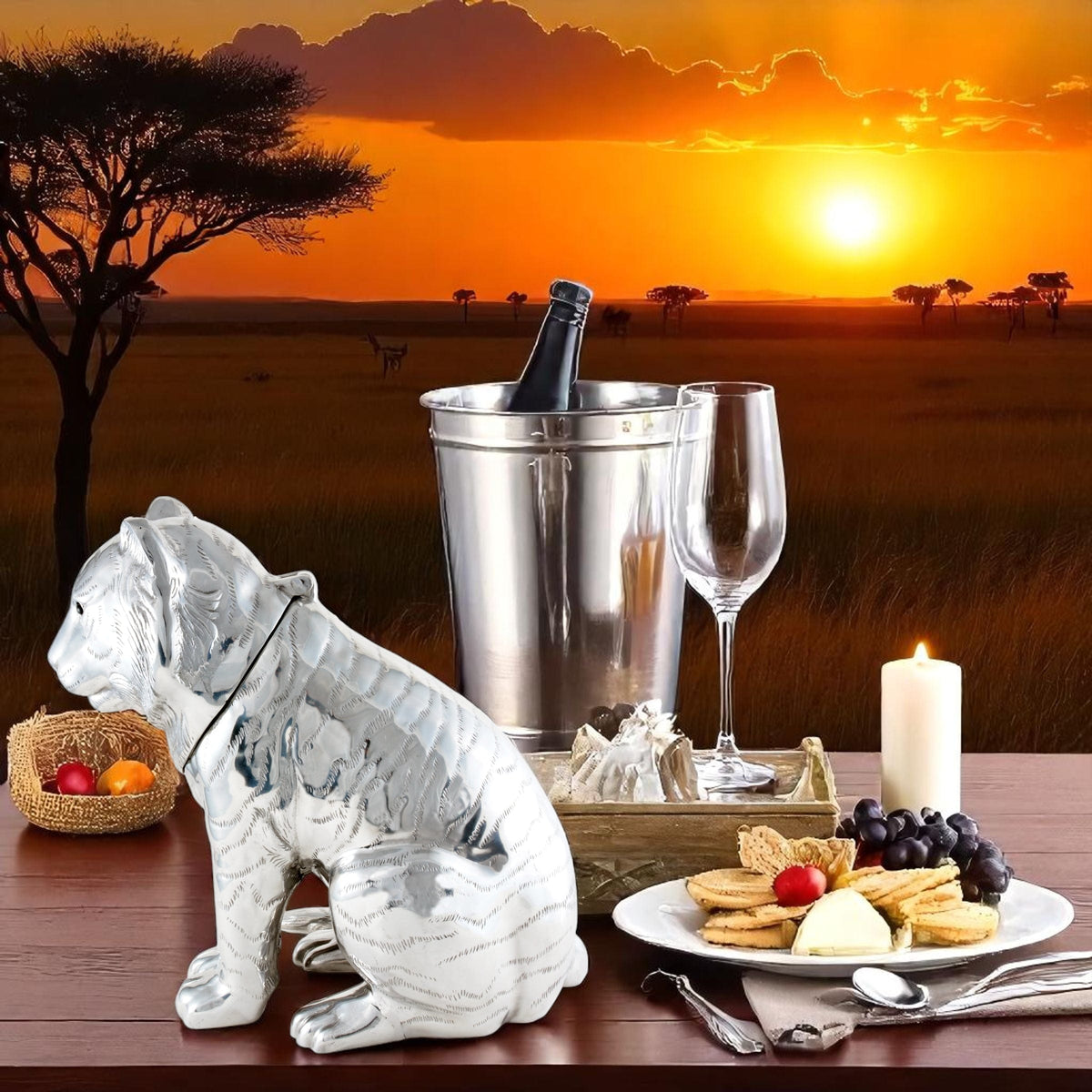 Arthur Court Safari Tiger Ice/Wine Buckets