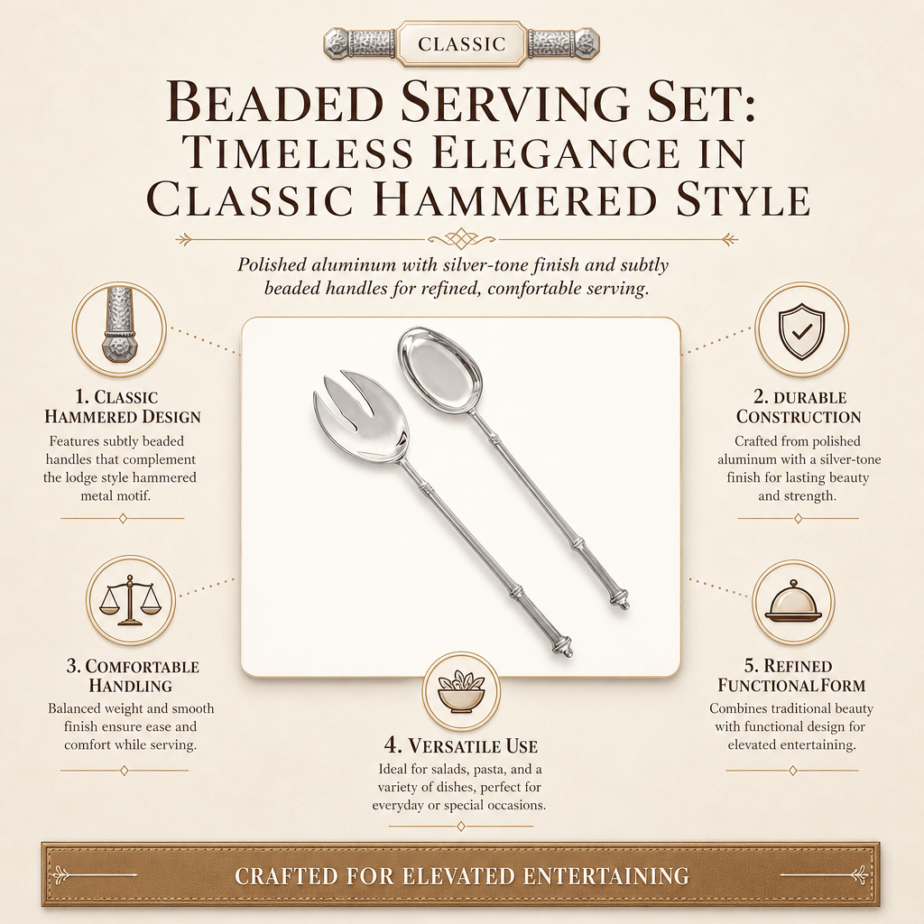 Arthur Court Salad Serving Set Beaded Serving Set