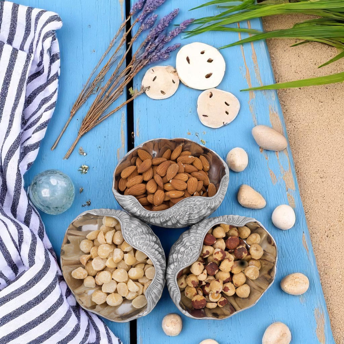 Arthur Court Sea and Shore Clam 3-Bowl Server