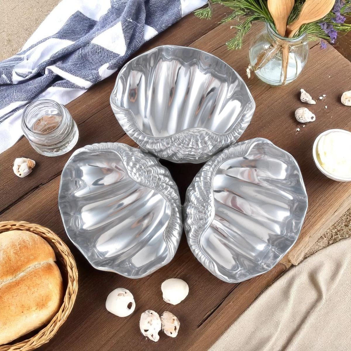 Arthur Court Sea and Shore Clam 3-Bowl Server