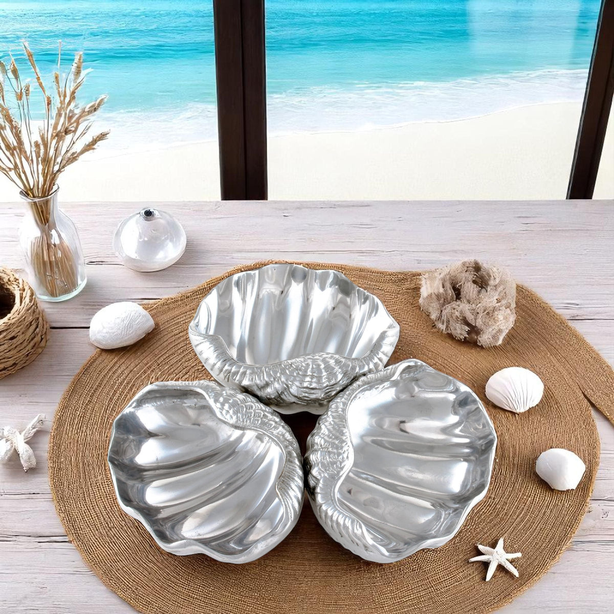 Arthur Court Sea and Shore Clam 3-Bowl Server