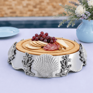 Arthur Court Sea and Shore Coastal Wood Cheese Pedestal