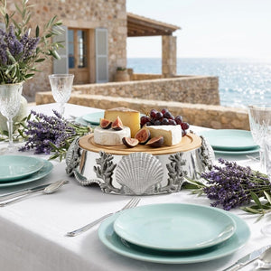 Arthur Court Sea and Shore Coastal Wood Cheese Pedestal
