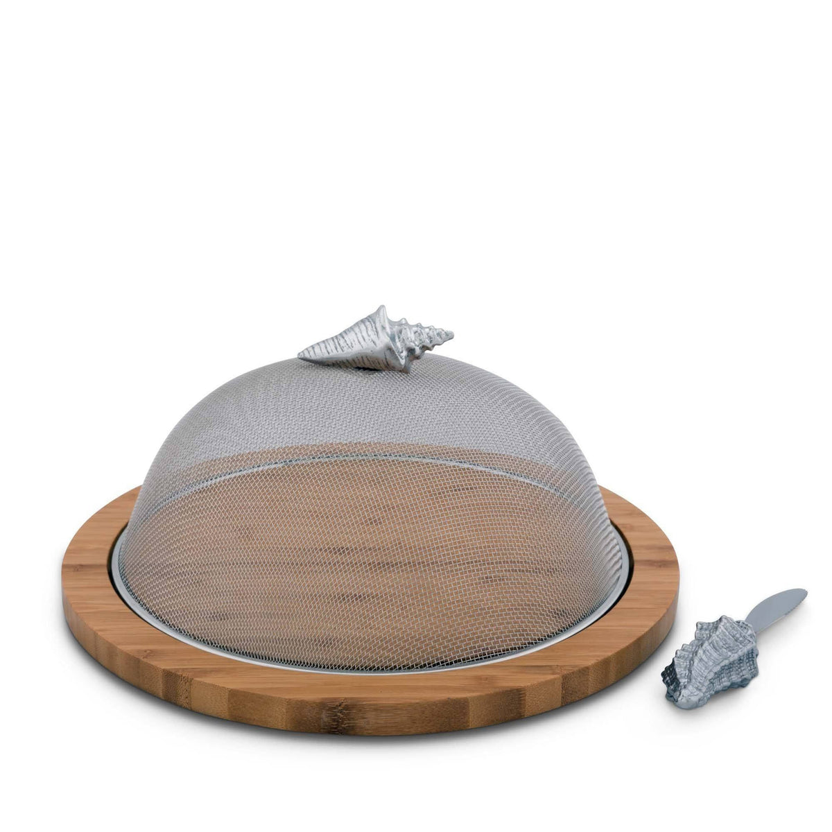 Arthur Court Sea and Shore Conch Shell 3 Piece Picnic Cheese Board / Spreader