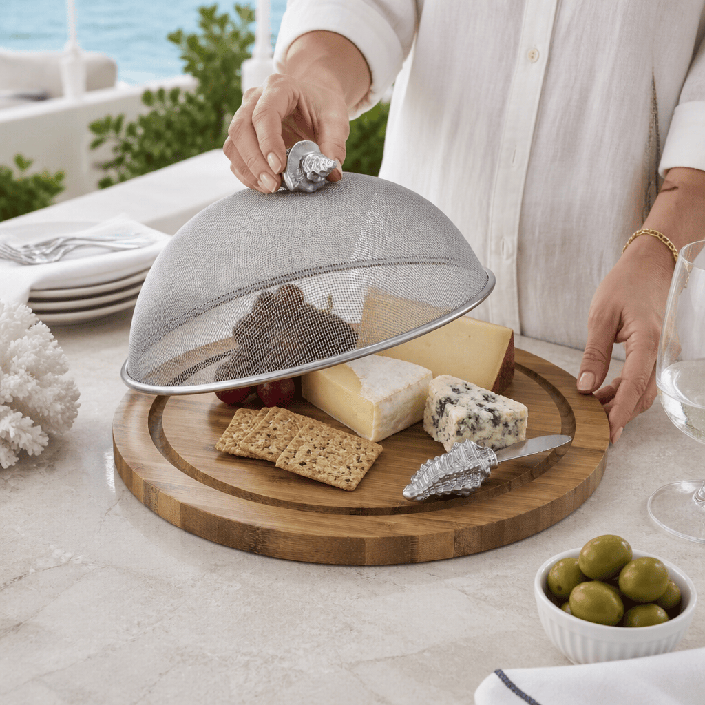 Arthur Court Sea and Shore Conch Shell 3 Piece Picnic Cheese Board / Spreader