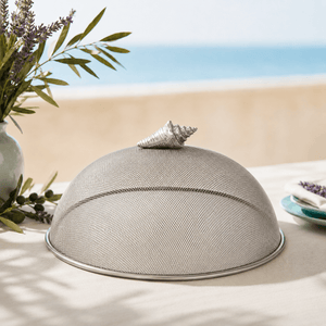 Arthur Court Sea and Shore Conch Shell Stainless Mesh Picnic Cover