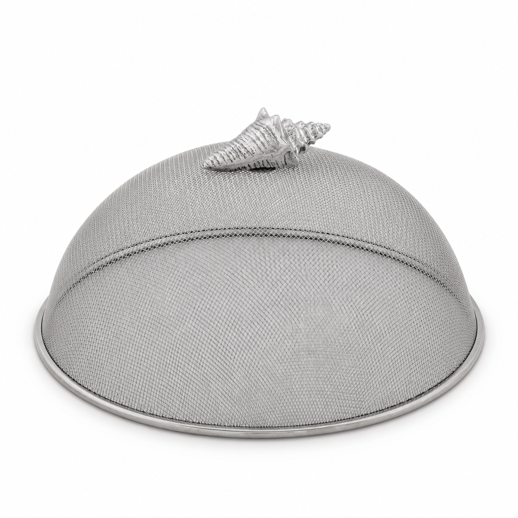 Arthur Court Sea and Shore Conch Shell Stainless Mesh Picnic Cover