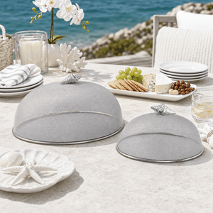 Arthur Court Sea and Shore Conch Shell Stainless Mesh Picnic Cover