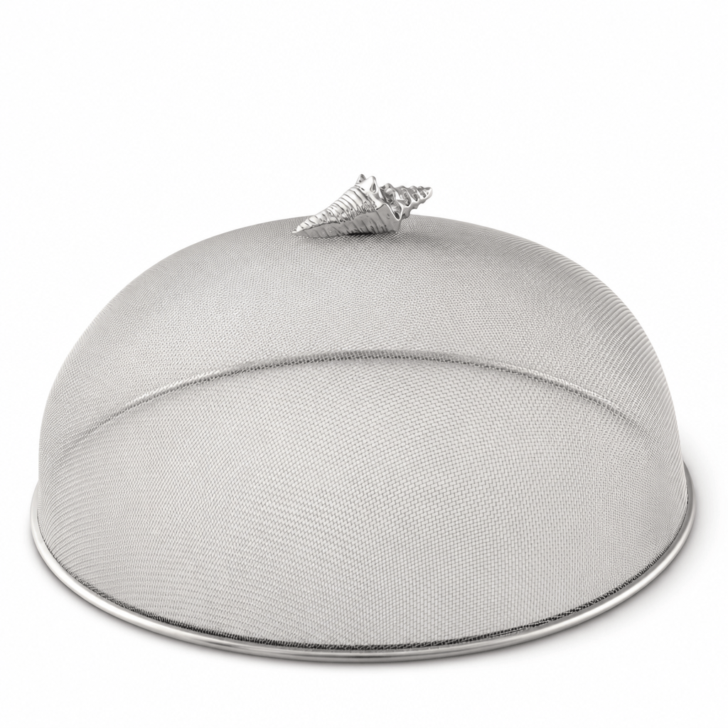 Arthur Court Sea and Shore Conch Shell Stainless Mesh Picnic Cover