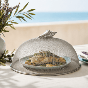 Arthur Court Sea and Shore Conch Shell Stainless Mesh Picnic Cover