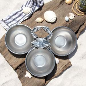 Arthur Court Sea and Shore Crab 3-Bowl Bowl