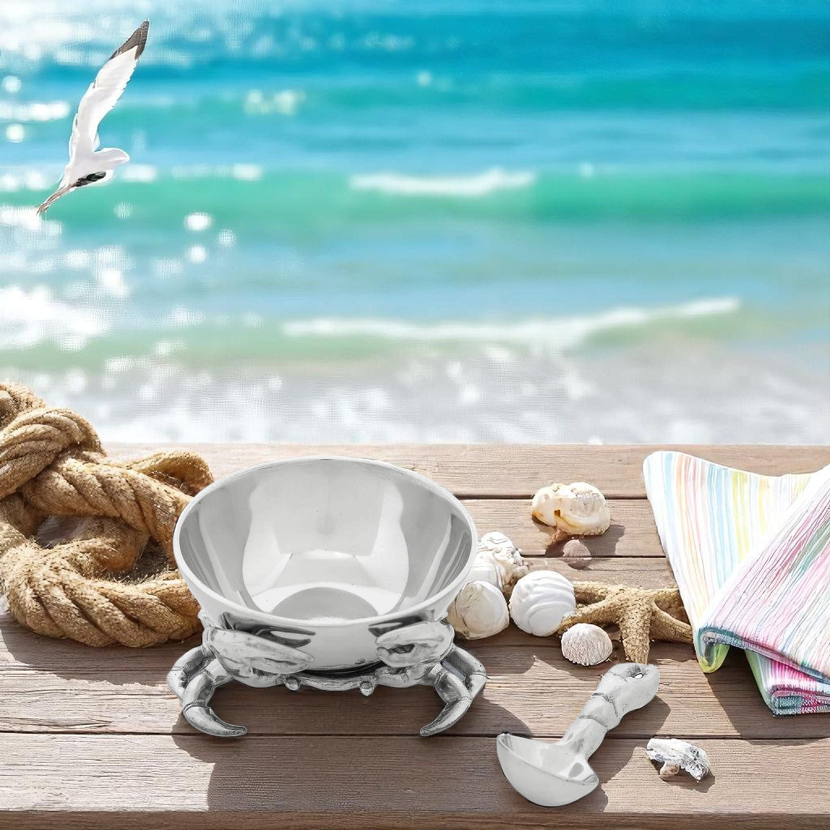 Arthur Court Sea and Shore Crab 3-Piece Condiment Set