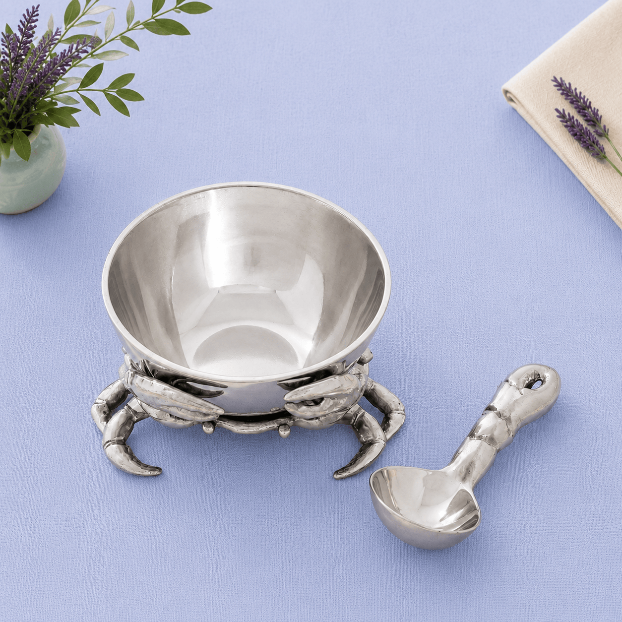 Arthur Court Sea and Shore Crab 3-Piece Condiment Set