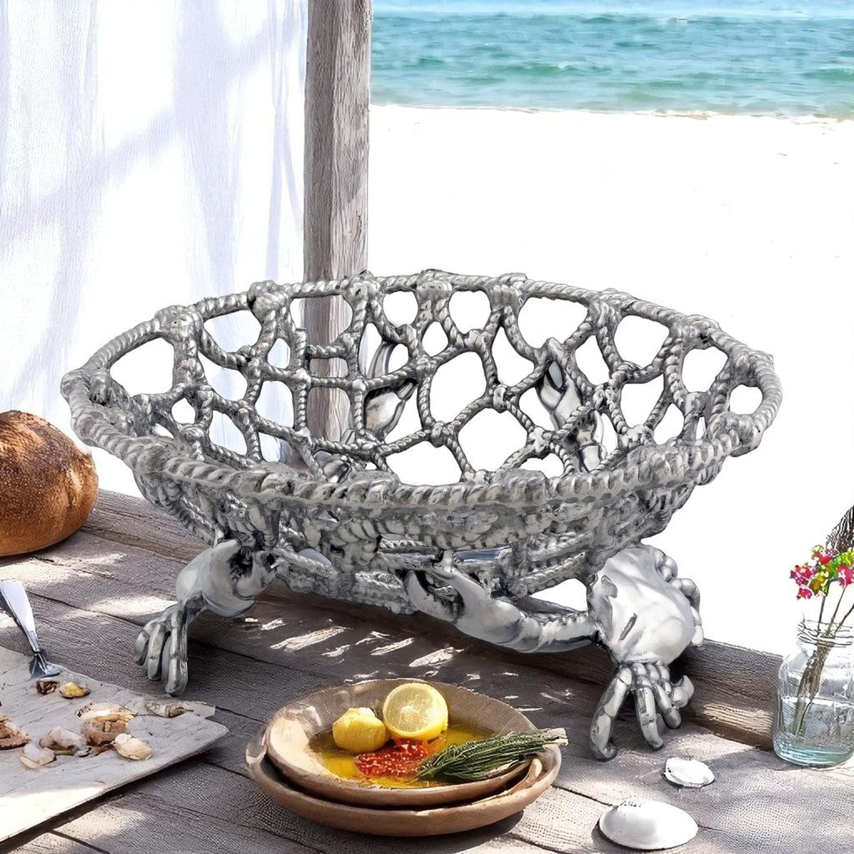 Arthur Court Sea and Shore Crab and Net Fruit Basket