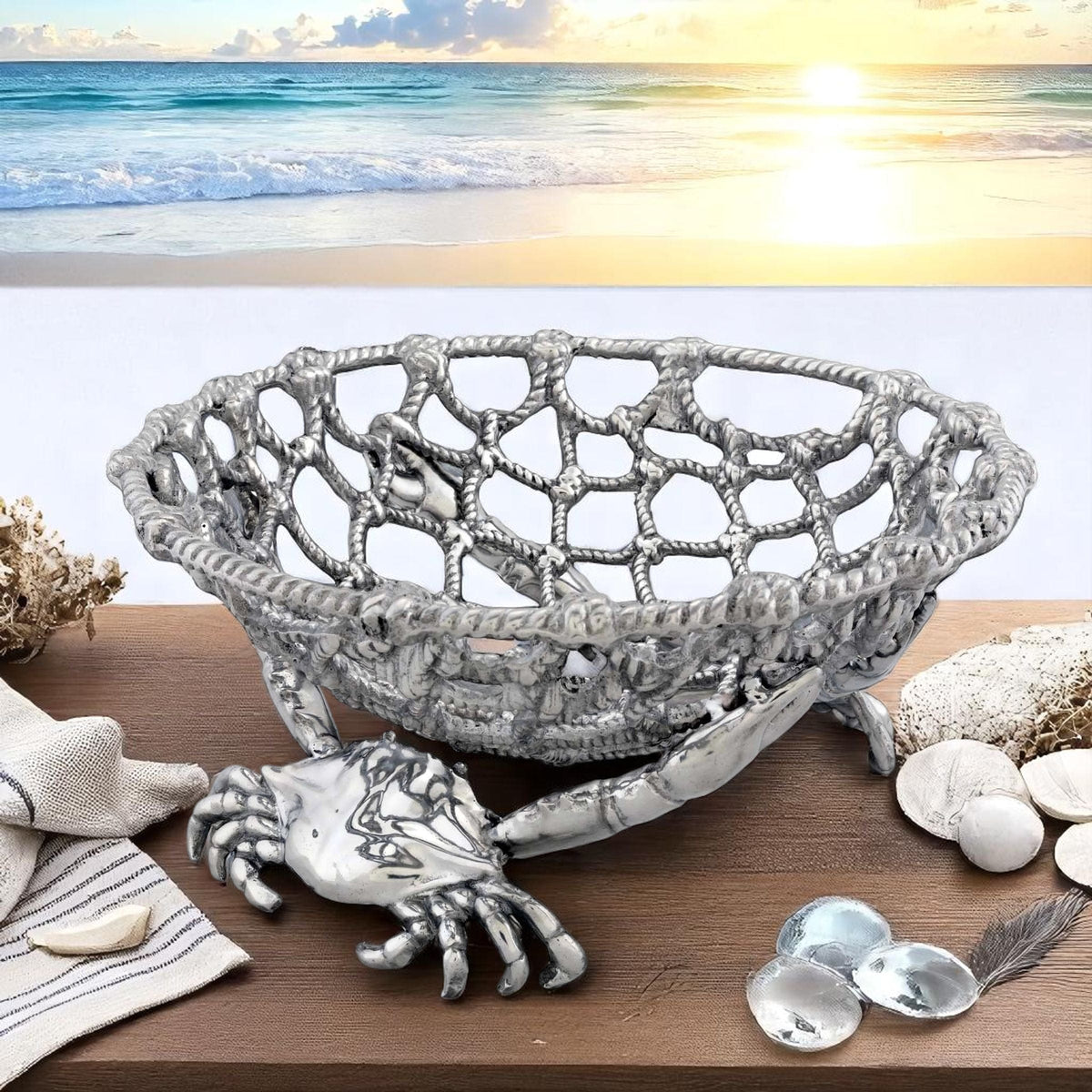 Arthur Court Sea and Shore Crab and Net Fruit Basket