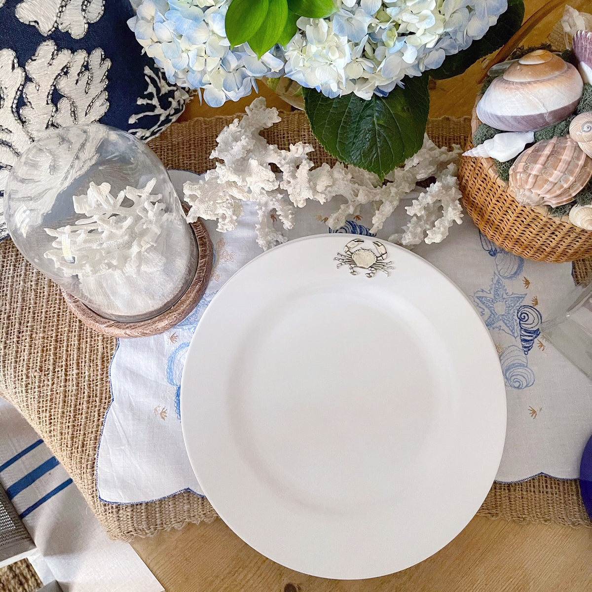 Arthur Court Sea and Shore Crab Melamine Lunch Plates - Set of 4