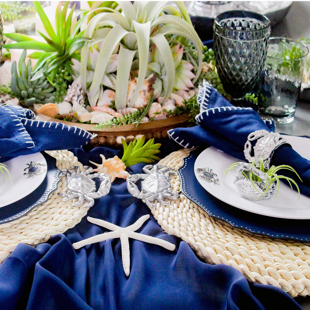 Arthur Court Sea and Shore Crab Melamine Lunch Plates - Set of 4