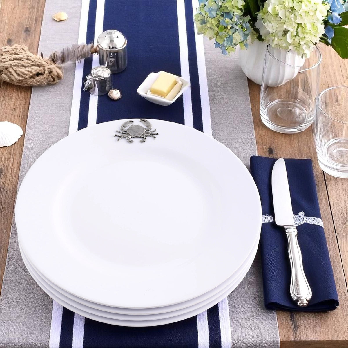 Arthur Court Sea and Shore Crab Melamine Lunch Plates - Set of 4