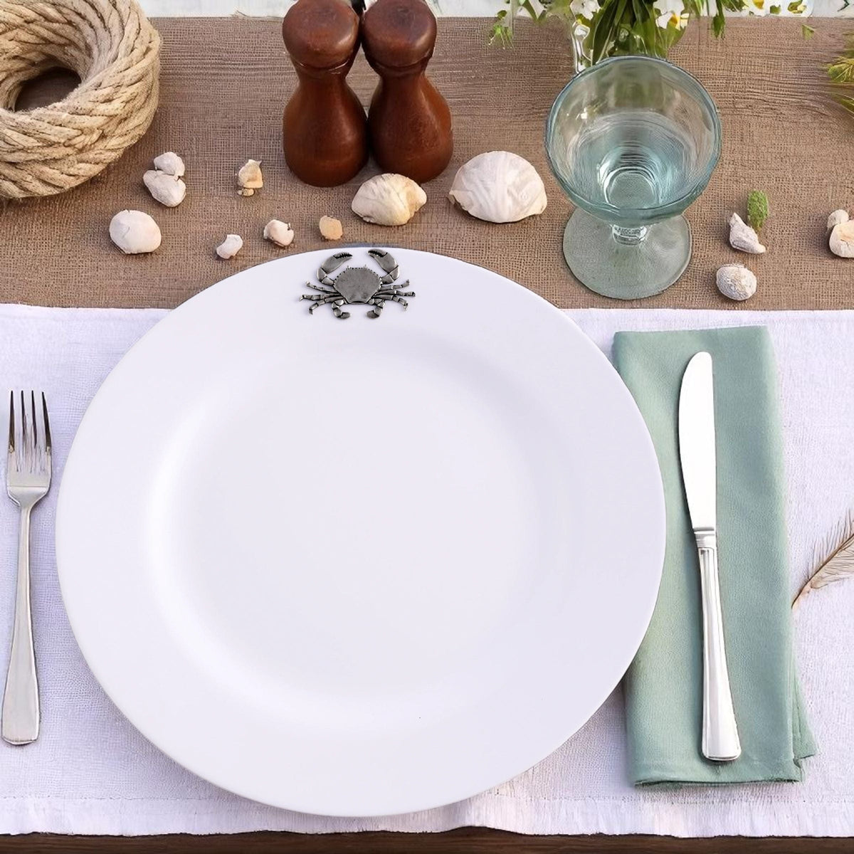 Arthur Court Sea and Shore Crab Melamine Lunch Plates - Set of 4