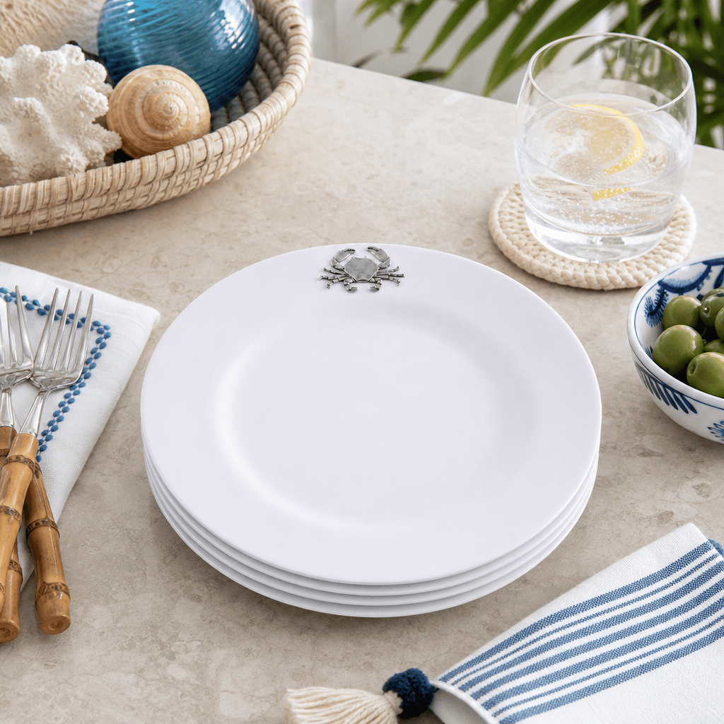 Arthur Court Sea and Shore Crab Melamine Lunch Plates - Set of 4