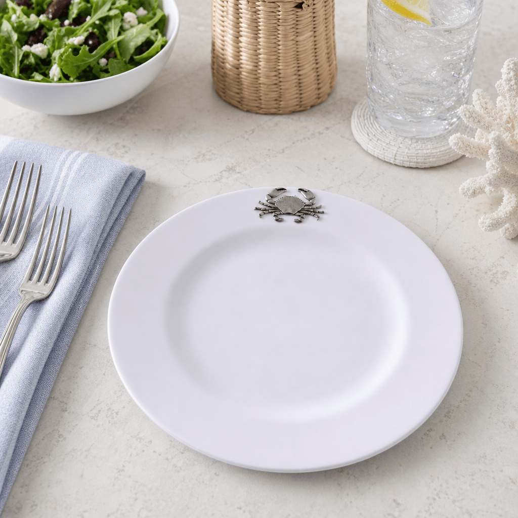 Arthur Court Sea and Shore Crab Melamine Lunch Plates - Set of 4