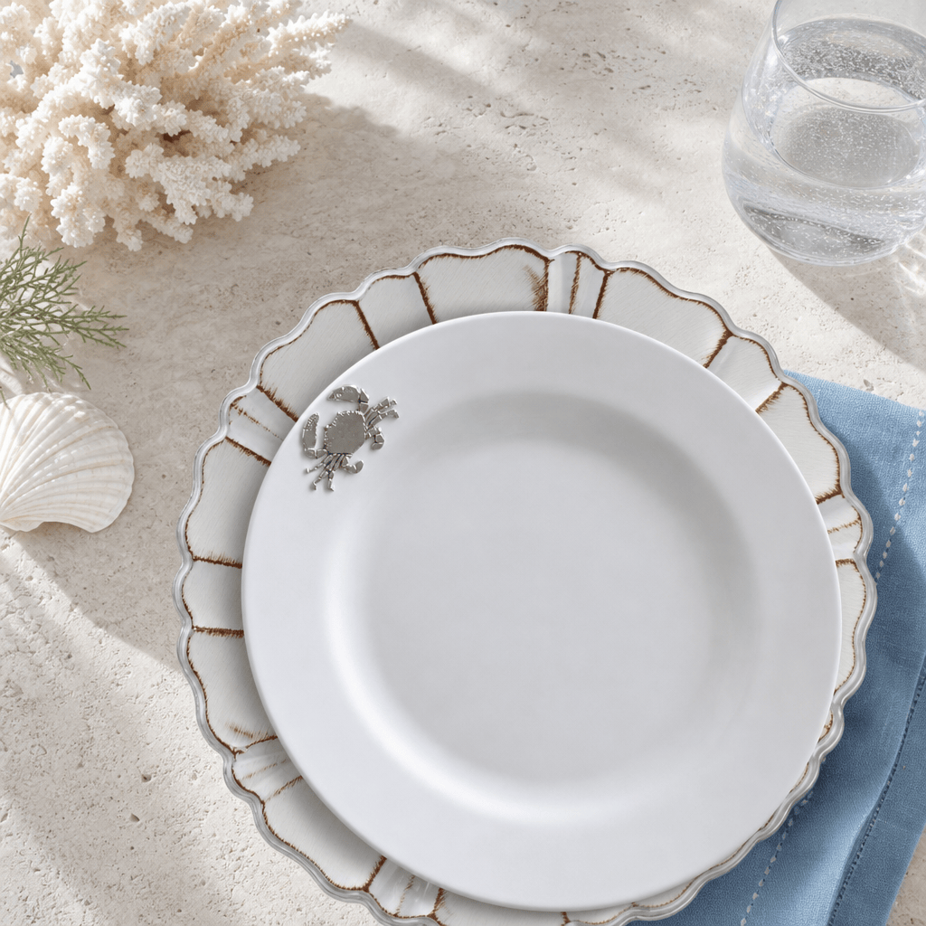 Arthur Court Sea and Shore Crab Melamine Lunch Plates - Set of 4