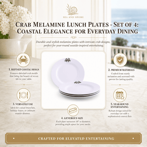 Arthur Court Sea and Shore Crab Melamine Lunch Plates - Set of 4