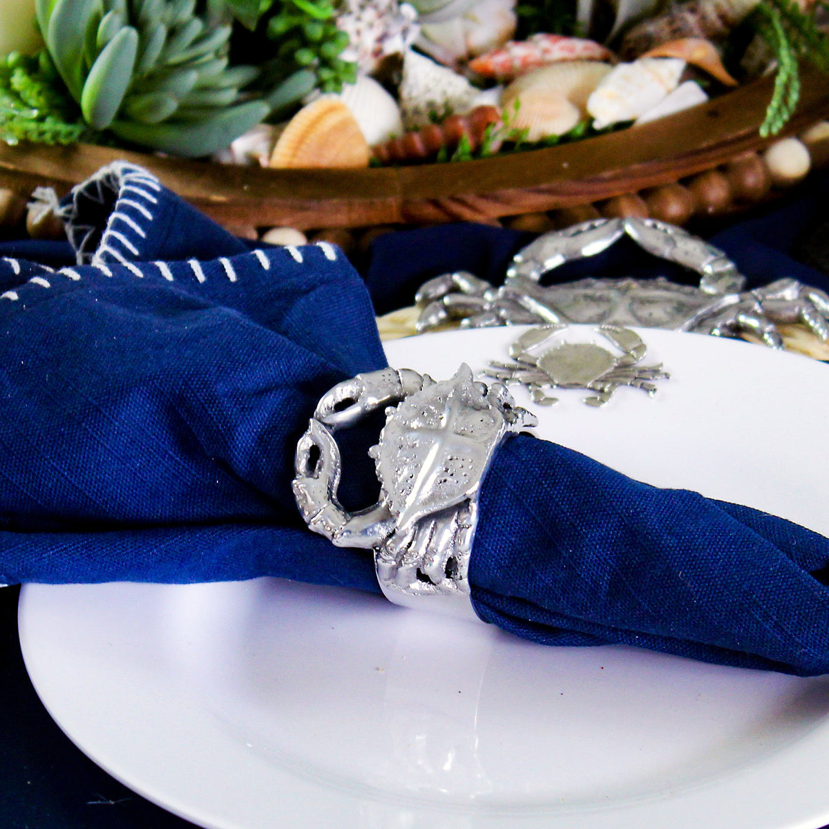Arthur Court Sea and Shore Crab Napkin Rings - set of 4