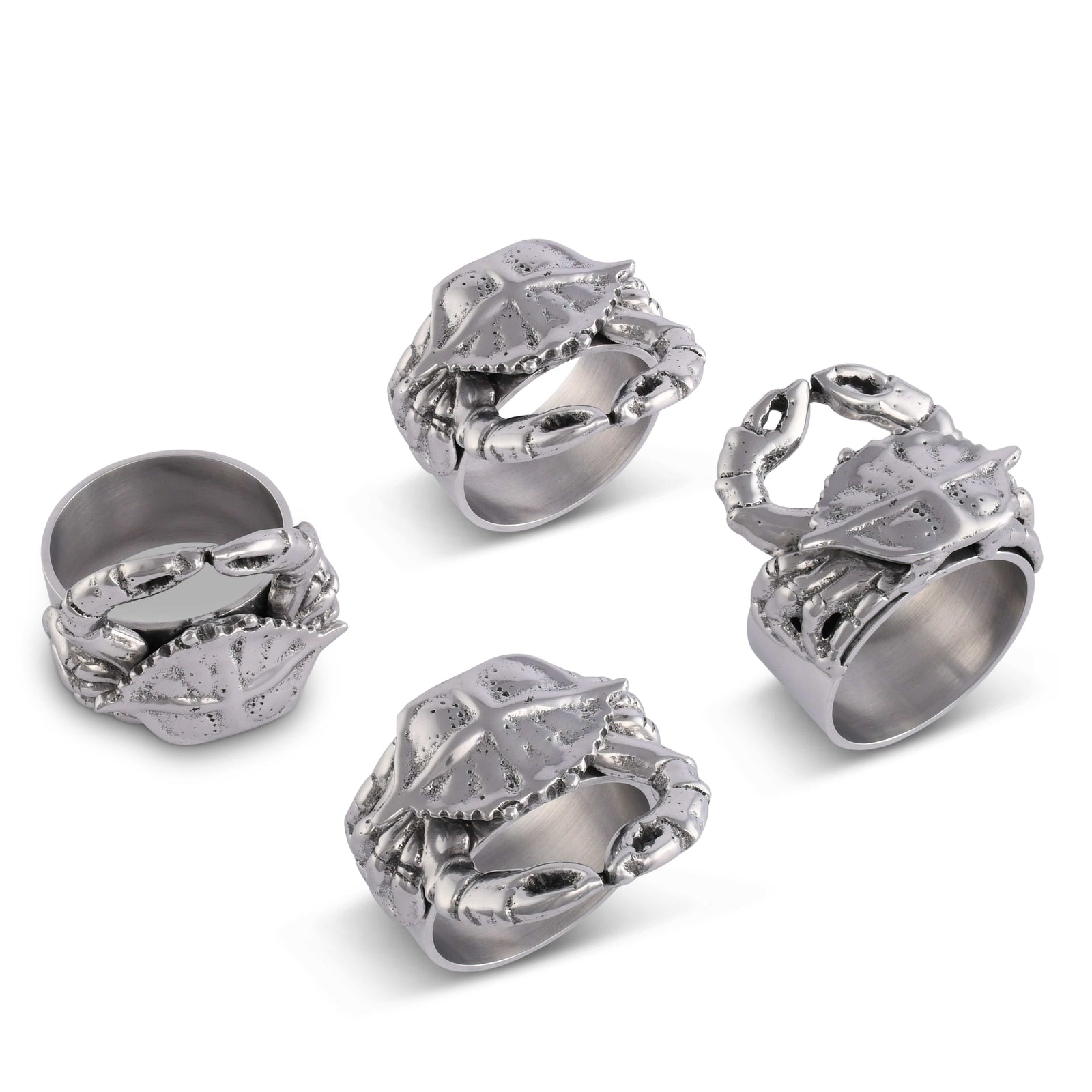 Arthur Court Sea and Shore Crab Napkin Rings - set of 4