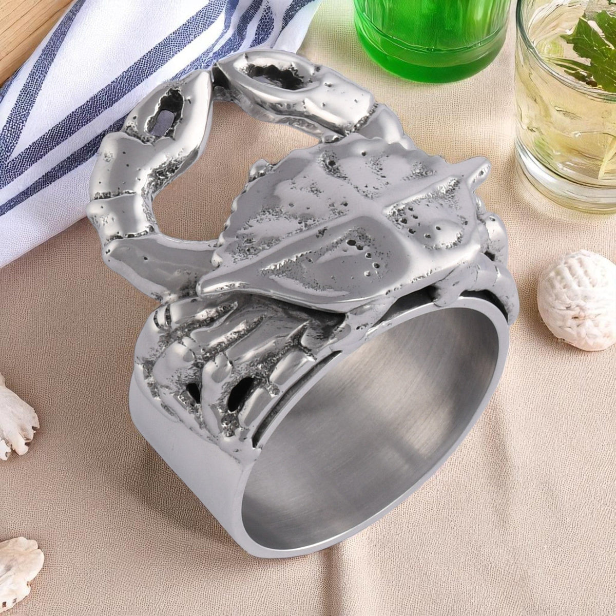 Arthur Court Sea and Shore Crab Napkin Rings - set of 4