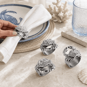 Arthur Court Sea and Shore Crab Napkin Rings - set of 4