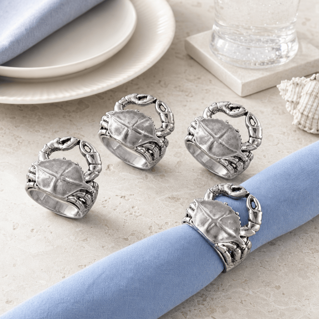 Arthur Court Sea and Shore Crab Napkin Rings - set of 4