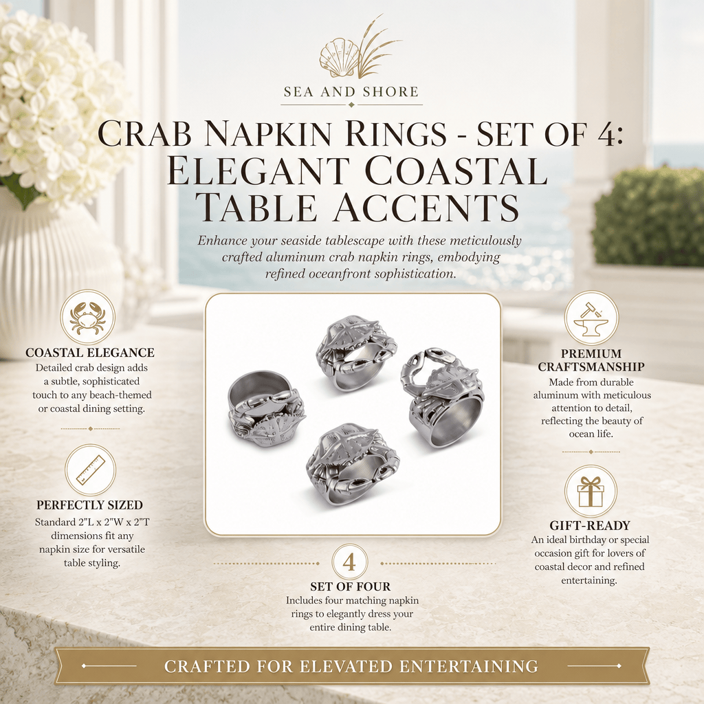 Arthur Court Sea and Shore Crab Napkin Rings - set of 4