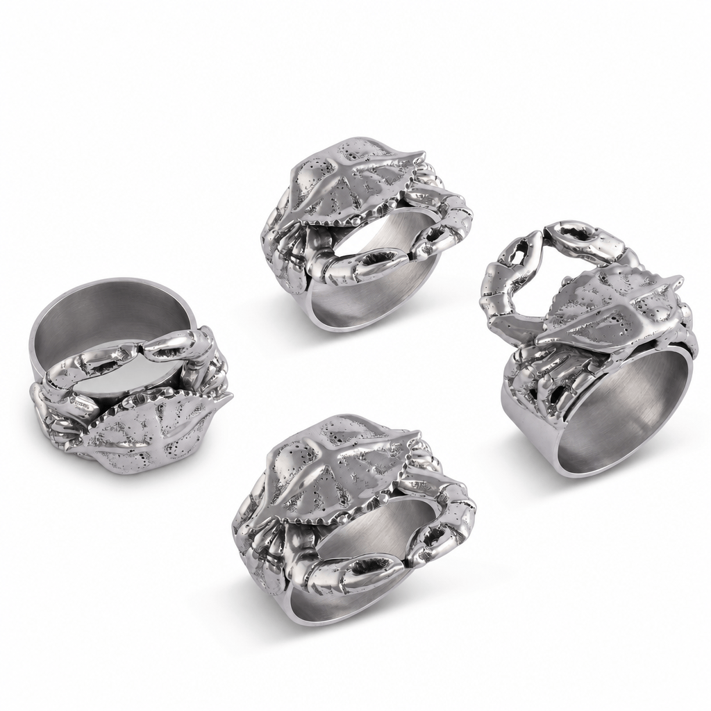 Arthur Court Sea and Shore Crab Napkin Rings - set of 4
