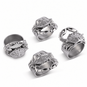 Arthur Court Sea and Shore Crab Napkin Rings - set of 4