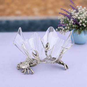 Arthur Court Sea and Shore Crab Stand Acrylic Bowl 14