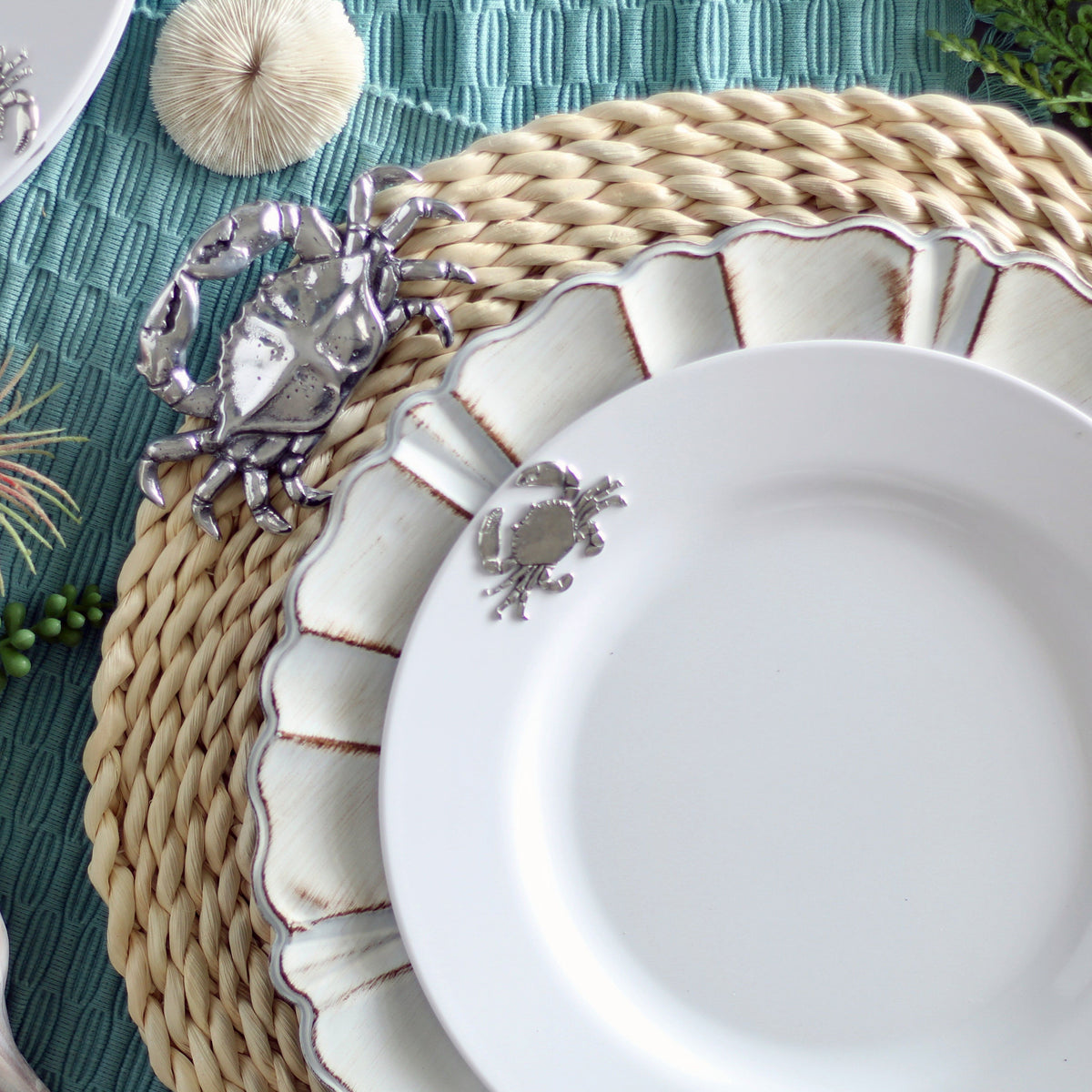 Arthur Court Sea and Shore Crab Twisted Seagrass Placemats - set of 4