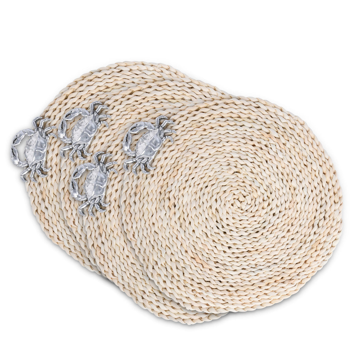 Arthur Court Sea and Shore Crab Twisted Seagrass Placemats - set of 4