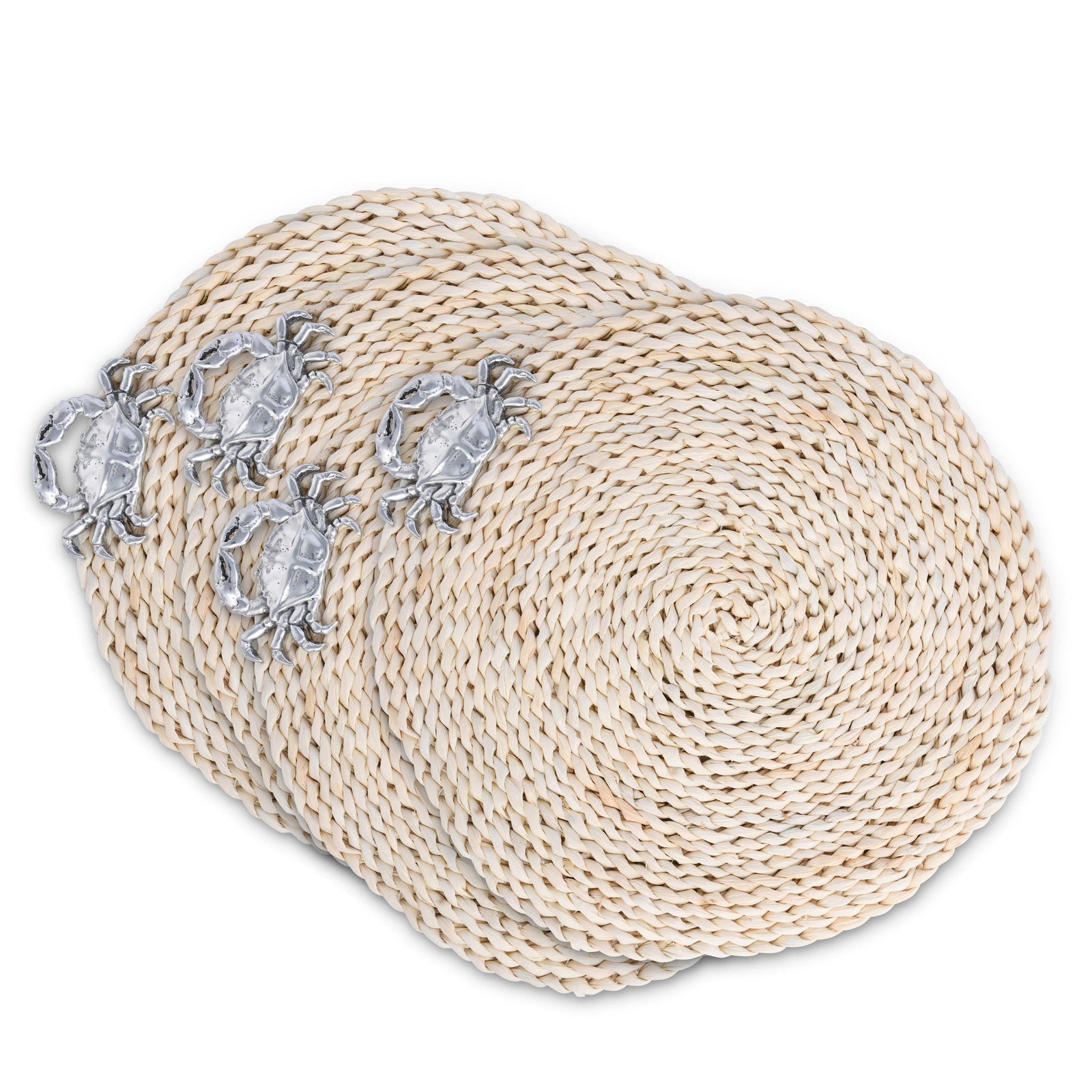 Arthur Court Sea and Shore Crab Twisted Seagrass Placemats - set of 4
