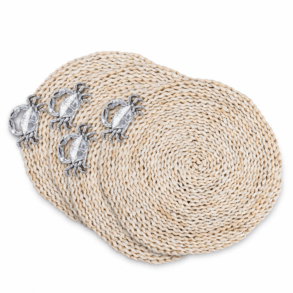 Arthur Court Sea and Shore Crab Twisted Seagrass Placemats - set of 4