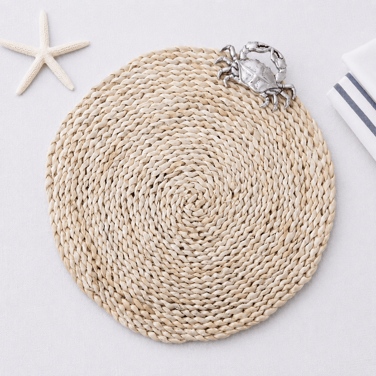 Arthur Court Sea and Shore Crab Twisted Seagrass Placemats - set of 4