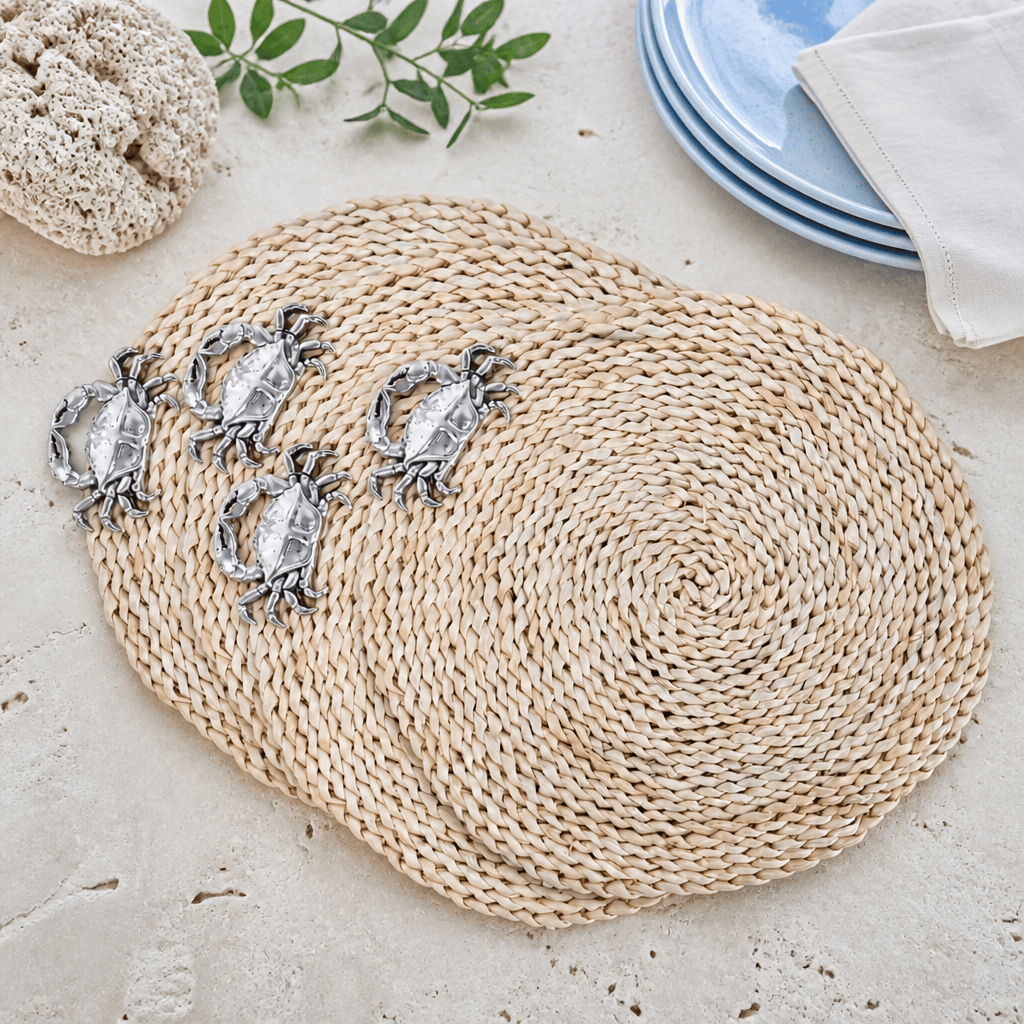 Arthur Court Sea and Shore Crab Twisted Seagrass Placemats - set of 4