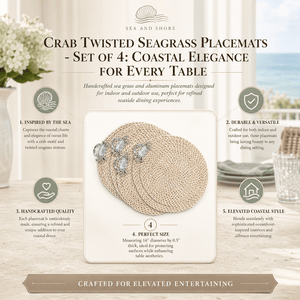 Arthur Court Sea and Shore Crab Twisted Seagrass Placemats - set of 4