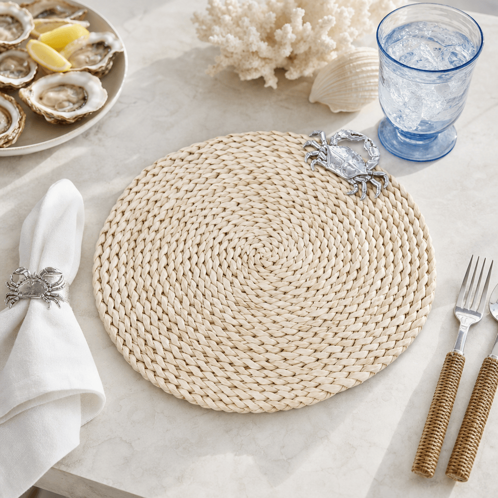 Arthur Court Sea and Shore Crab Twisted Seagrass Placemats - set of 4
