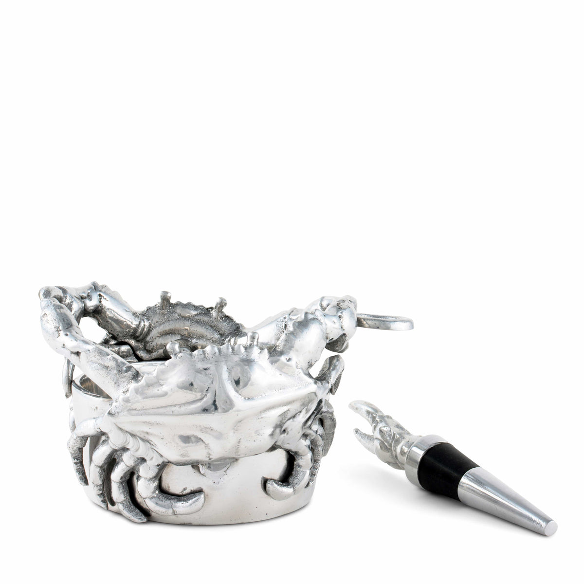 Arthur Court Sea and Shore Crab Wine Caddy and Stopper Set