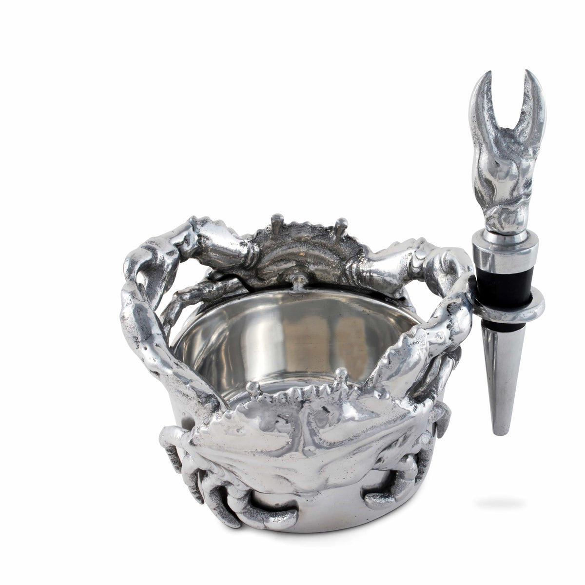 Arthur Court Sea and Shore Crab Wine Caddy and Stopper Set