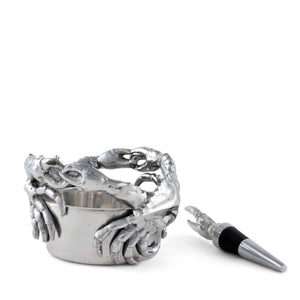 Arthur Court Sea and Shore Crab Wine Caddy and Stopper Set