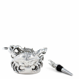 Arthur Court Sea and Shore Crab Wine Caddy and Stopper Set