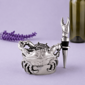Arthur Court Sea and Shore Crab Wine Caddy and Stopper Set